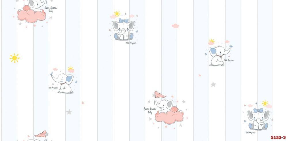 Giấy dán tường chú voi dễ thương 5153-2